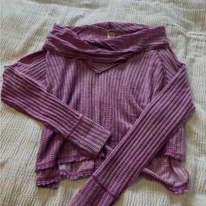 We The Free Off-the-Shoulder Purple Sweater